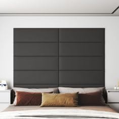 shumee Nástěnné panely 12 ks šedé 90 x 30 cm umělá kůže 3,24 m²