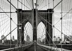 AG Design Brooklynský most v černobílé barvě, vliesová fototapeta, 150x110 cm