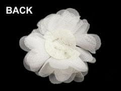 Kraftika 10ks šedá sv. textilní květ 50mm s kamínky