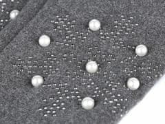 Kraftika 1pár 2 černá dámské rukavice vločka s kamínky a perlami