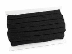 Kraftika 10m černá oděvní šňůra bavlněná plochá šíře 12-15mm