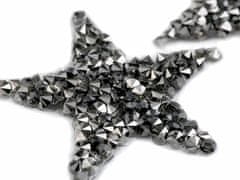 Kraftika 2ks zlatá nažehlovací hvězda s kamínky malá