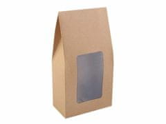 Kraftika 10ks hnědá přírodní papírová krabice s průhledem