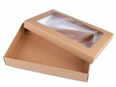 Kraftika 1ks nědá přírodní papírová krabice natural s průhledem