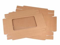 Kraftika 1ks přírodní hnědé papírové krabice s viz-přes okno
