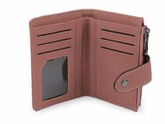 Kraftika 1ks béžová tm. dámská peněženka s přezkou 9,5x13,5cm