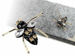 Kraftika 1ks erná aplikace včela s broušenými kameny