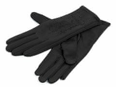 Kraftika 1pár (vel. l) černá dámské rukavice s kamínky