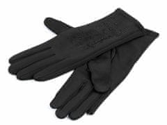 Kraftika 1pár (vel. m) černá dámské rukavice s kamínky