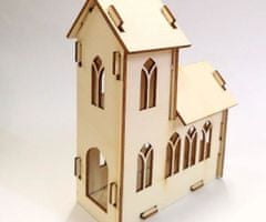 DoCrafts 3d kostel - dřevěná dekorace (1ks), docrafts, dřevěné