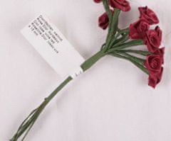 EFCO Kytice růžiček ze saténu 12ks vínová, efco, látkové květy