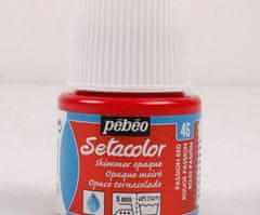 Pébéo Setacolor 45ml shimmer vášnivě rudá barva na textil