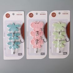 Kraftika Hook set "butterflies", 3 ks, mix design