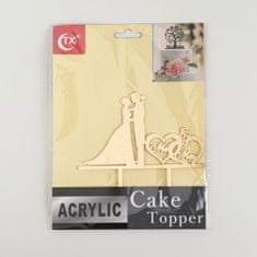 Kraftika Topper na dort, zapichovátko - svatební, 12 x 12 cm