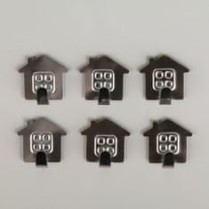 Kraftika Sada háčků se suchým zipem "house", 6 ks, kovová