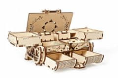UGEARS 3d dřevěné mechanické puzzle starožitná šperkovnice