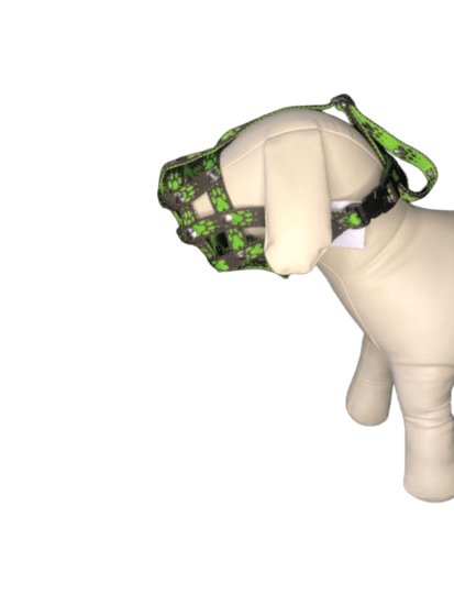 Palkar Nylonový náhubek pro zkrácený čumák pro psy vel. 3 25 cm x 5,5 cm černo-zelená