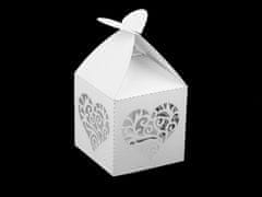 Kraftika 10ks bílá srdce papírová krabička svatební, krabičky