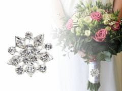 Kraftika 1ks crystal květ brož / svatební ozdoba na kytice s