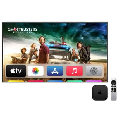  multimediálne centrum apple tv 4k 128gb diaľkové ovládanie s clickpadom apple arcade apple music streaming obsahu zo streamovacích služieb 4k kvalita videá Bluetooth wifi 