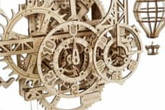 UGEARS 3d dřevěné mechanické puzzle nástěnné hodiny aero
