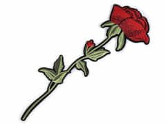 Kraftika 1ks 8 červená nažehlovačka na rifle květy / růže
