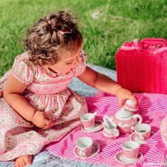 Kraftika Tidlo nádobí na piknik v růžovém košíku