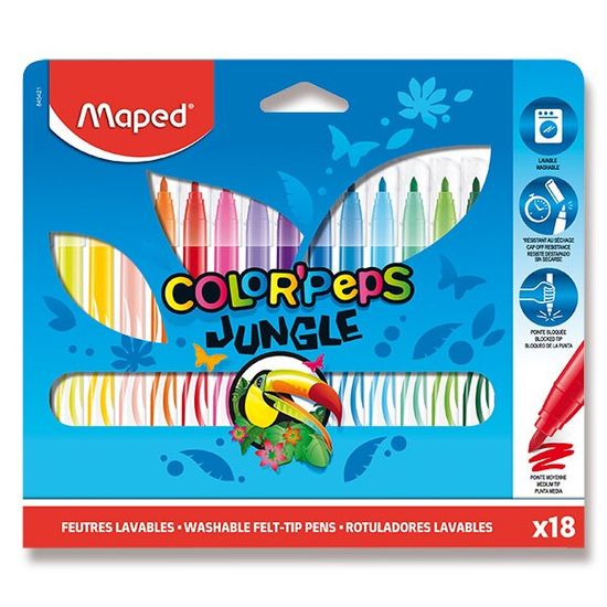 Maped Dětské fixy Color'Peps Jungle 18 barev