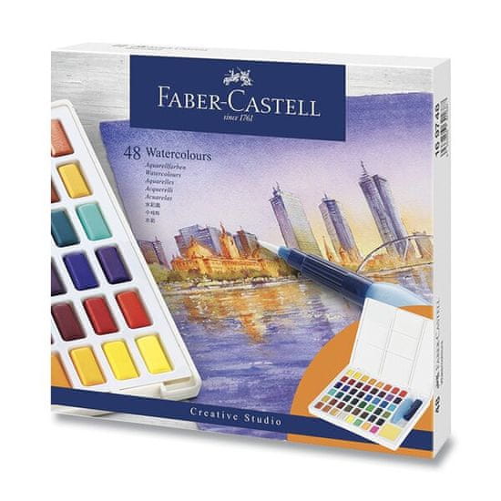 Faber-Castell Akvarelové barvy s paletkou 48 barev