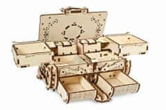 UGEARS 3d dřevěné mechanické puzzle jantarová šperkovnice