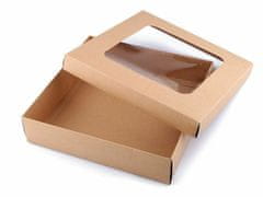 Kraftika 4ks nědá přírodní dárková krabice s průhledem, krabičky