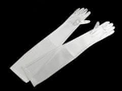 Kraftika 1pár (60cm) bílá dlouhé společenské rukavice saténové