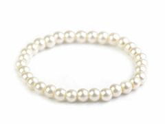 Kraftika 1ks 1 bílá perlový náramek, perlové štrasové náramky