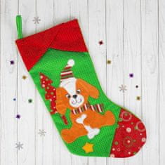 Kraftika Dárkový balíček "vánoční ponožka se psem"