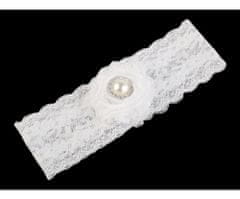 Kraftika 1ks bílá svatební podvazek krajkový šíře 6cm, podvazky