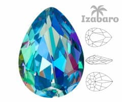 Izabaro 4320 broušený krystal, šaton, ve tvaru kapky