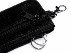 Kraftika 1ks černá klíčenka / peněženka malá, kožená 7x13 cm