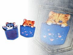 Kraftika 10ks rezavá sv. textilní aplikace / nášivka kočka v