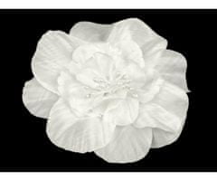 Kraftika 1ks off white brož / ozdoba růže 10cm, dřevěné
