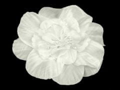 Kraftika 1ks off white brož / ozdoba růže 10cm, dřevěné