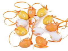 Kraftika 12ks oranžovožlutá malé velikonoční vajíčka s atlasovou