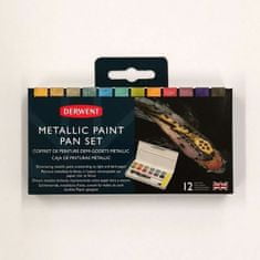 DERWENT Akvarelové barvy metalické (12ks),