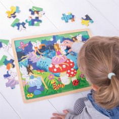 Bigjigs Toys Dřevěné puzzle kouzelné víly 35 dílků