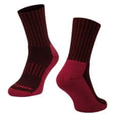 Force Zimní cyklistické ponožky ARCTIC s vlnou Merino - bordó, S/M