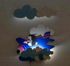 DoDo Dětská led lampička krteček v letadle (s dálkovým