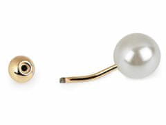 Kraftika 6ks bílá stříbrná ozdobné zapínání s perlou / knoflík