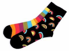 Kraftika 1pár (vel.43-46) černá stromeček veselé bavlněné ponožky