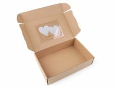 Kraftika 1ks bílá papírová krabice s průhledem - srdce, krabičky