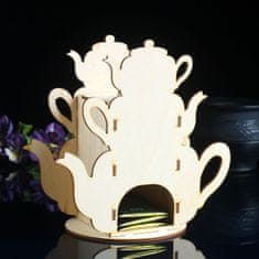 Kraftika Dřevěná čajová konvice - organizér na čajové sáčky