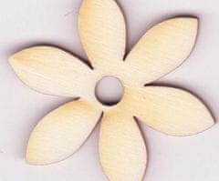 Pébéo Květina č.4 5cm - dřevěný výřez (5ks), dřevěné dekorace
